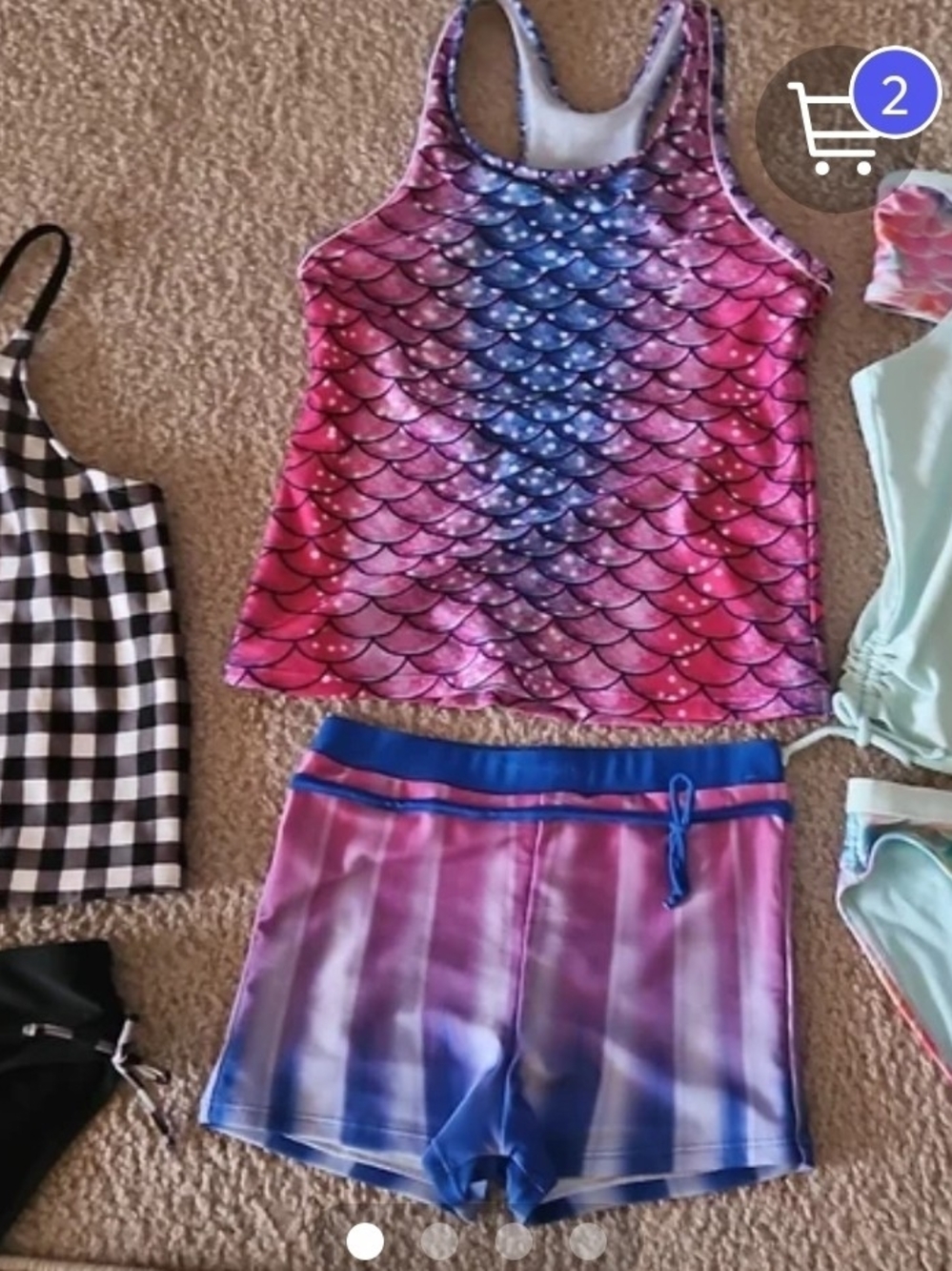 3 Pack Girls Tankini Swim Bathing Suit Sets